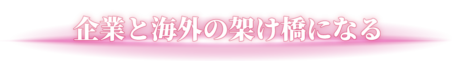 企業と海外の架け橋になる